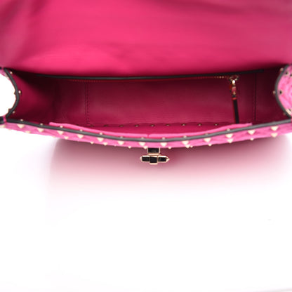 Valentino Garavani Suede Medium Rockstud Spike Shoulder Bag Bright Fuxia 5 of 9