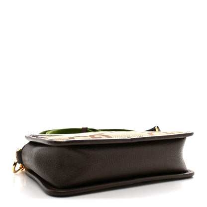 Gucci Monogram Jumbo GG Textured Dollar Calfskin Web Mini Crossbody Bag Camel Ebony New Acero 4 of 11