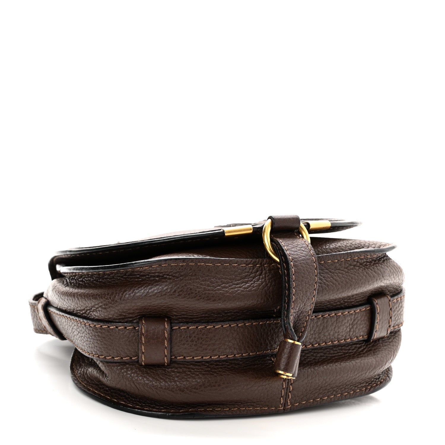 Chloe Calfskin Mini Marcie Round Crossbody Bag Coffee Shot 4 of 12