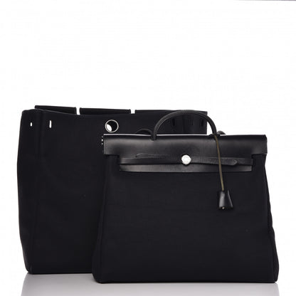 Hermes Toile Vache Calfskin Herbag 39 MM Black 3 of 12