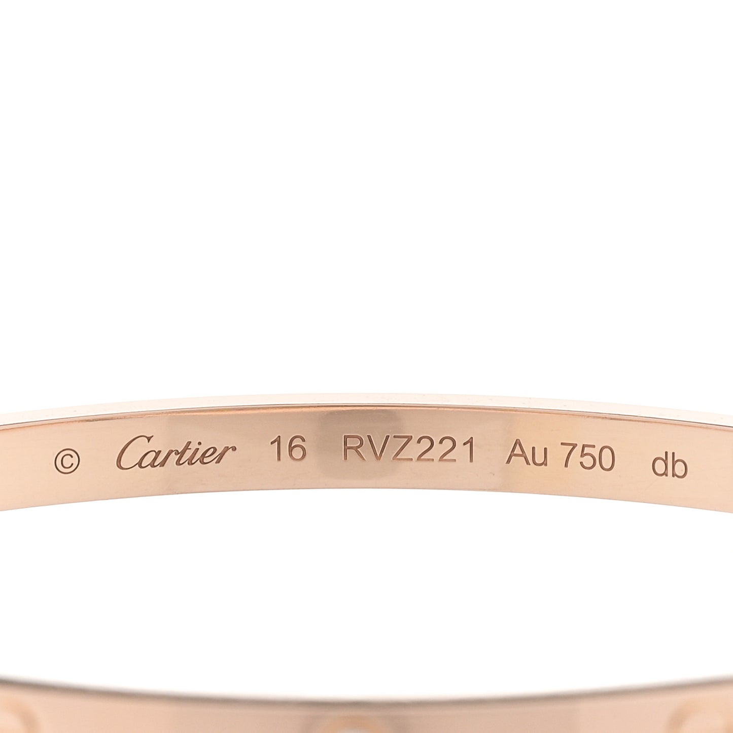 18K Pink Gold 6 Diamond Small LOVE Bracelet 16