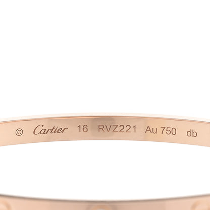 Cartier 18K Pink Gold 6 Diamond Small LOVE Bracelet 16 3 of 3