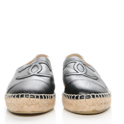 Chanel Lambskin CC Espadrilles 38 Black 3 of 6