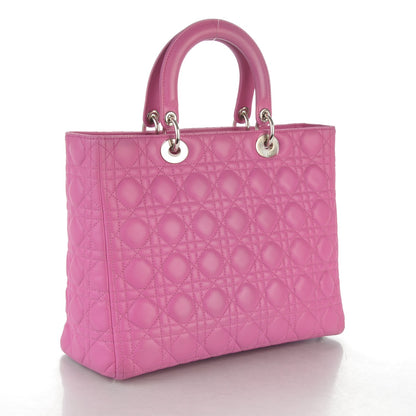 Christian Dior Lambskin Cannage Large Lady Dior Pink 4 of 11