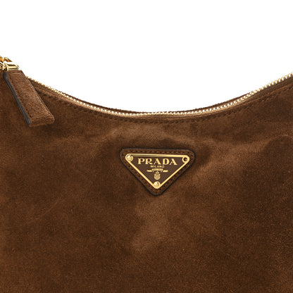 Prada Scamosciato Suede Medium Aimee Shoulder Bag Cacao 8 of 10