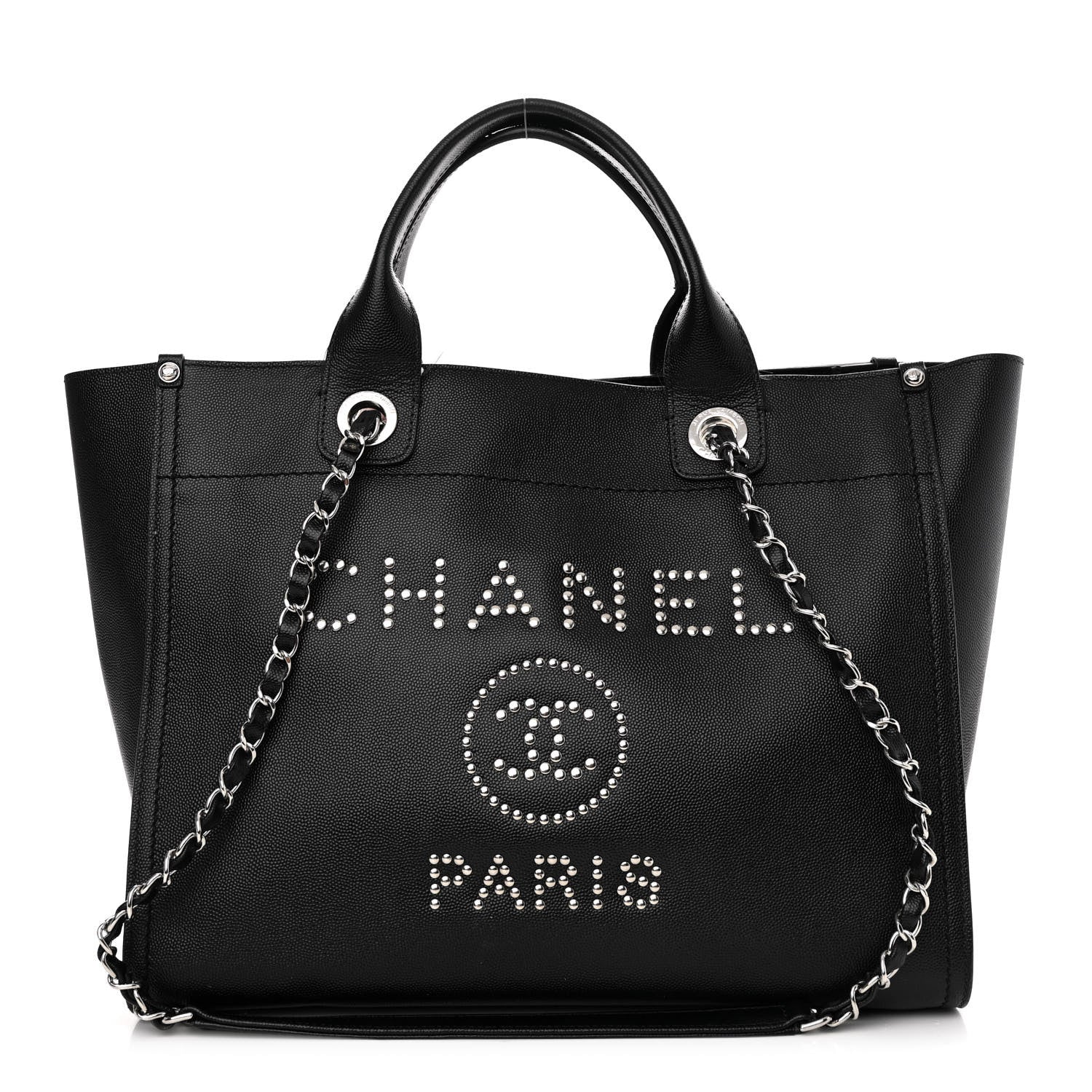 Chanel Caviar Small Studded Deauville Tote Black 1 of 13