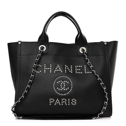 Chanel Caviar Small Studded Deauville Tote Black 1 of 13