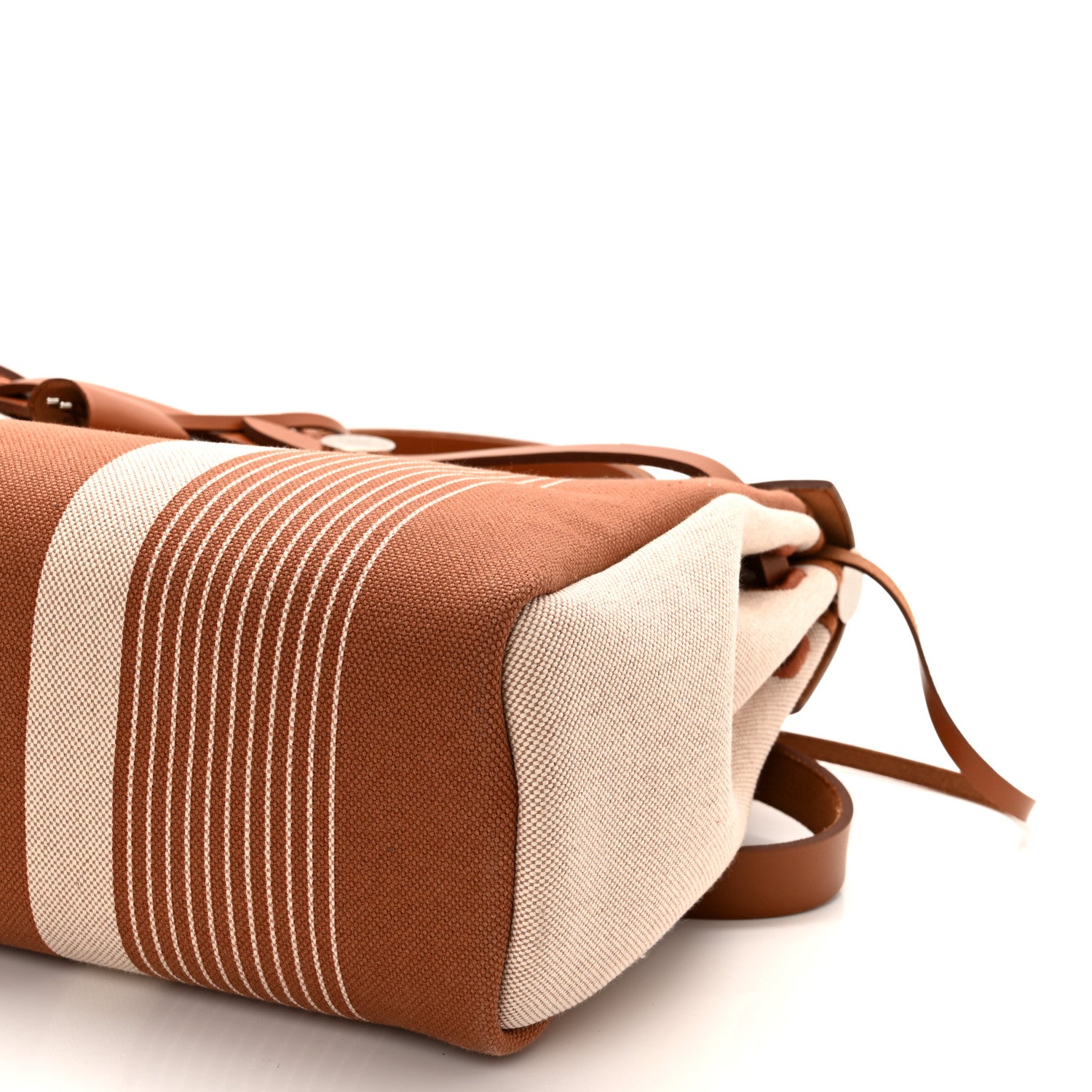 Hermes Vache Hunter Toile H Vibration Herbag Zip Retourne 31 PM Fauve Ecru Beige 7 of 12