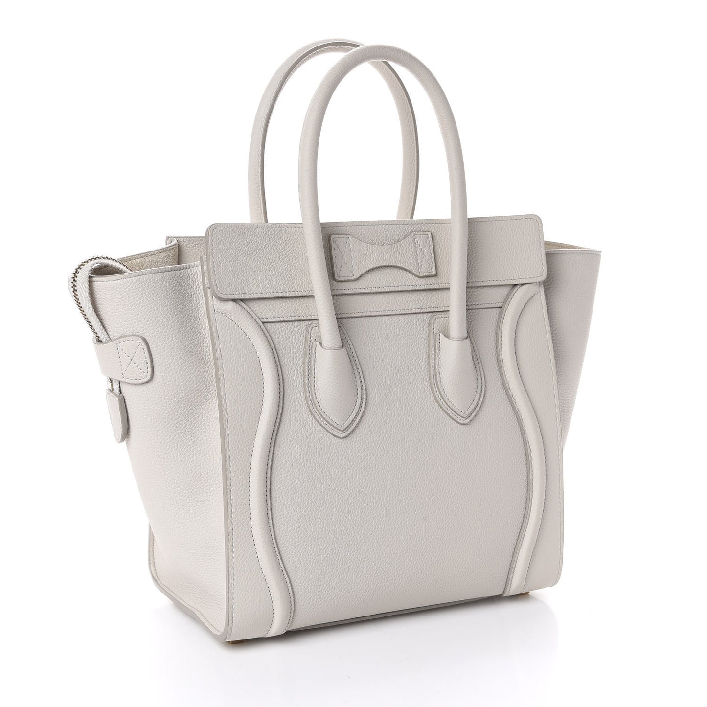 Drummed Calfskin Micro Luggage Chalk