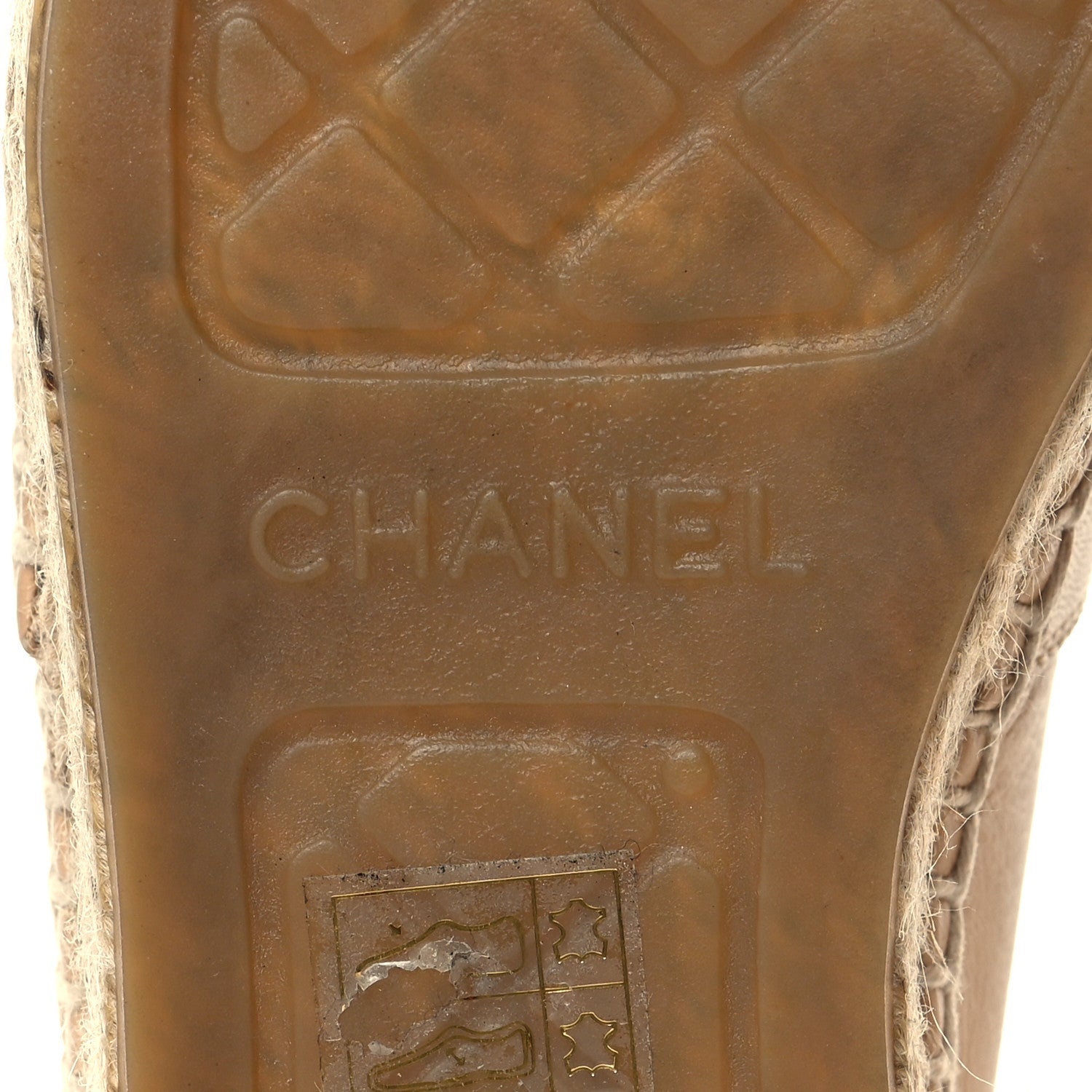 Chanel Lambskin CC Espadrilles 36 Beige Black 8 of 10
