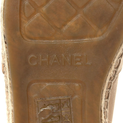 Chanel Lambskin CC Espadrilles 36 Beige Black 8 of 10