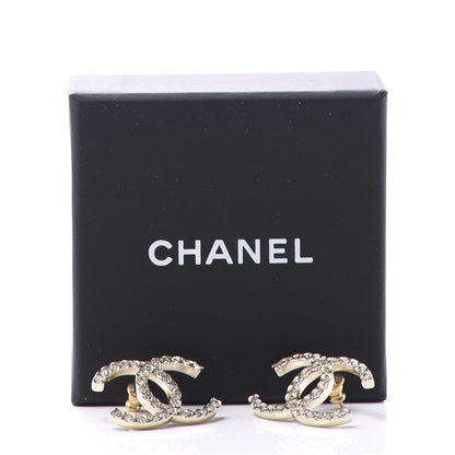 Chanel Baguette Crystal High Society CC Earrings Gold 5 of 5