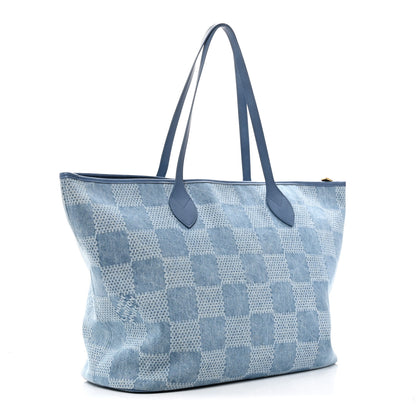 Louis Vuitton Damier Denim 3D Nevereverfull Denim Blue 4 of 11