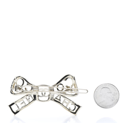 Chanel Metal Crystal Bow-tiful CC Hair Clip Gold 2 of 4