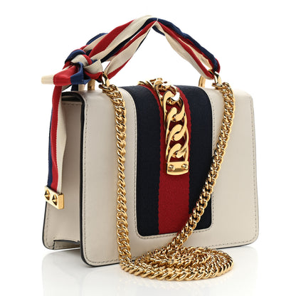 Gucci Calfskin Mini Sylvie Chain Shoulder Bag White 3 of 14