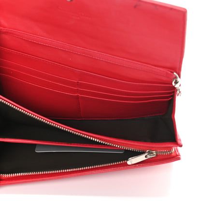 Christian Dior Lambskin Cannage Rendez-vous Chain Wallet Red 5 of 10