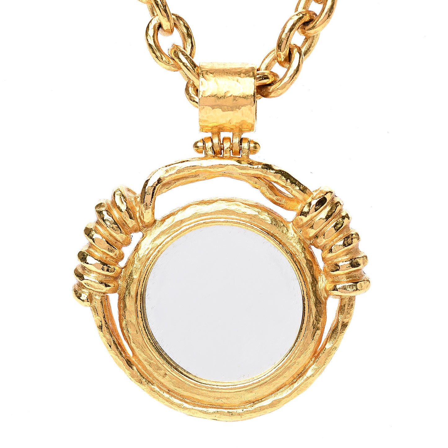 CC Chain Pendant Long Necklace Gold