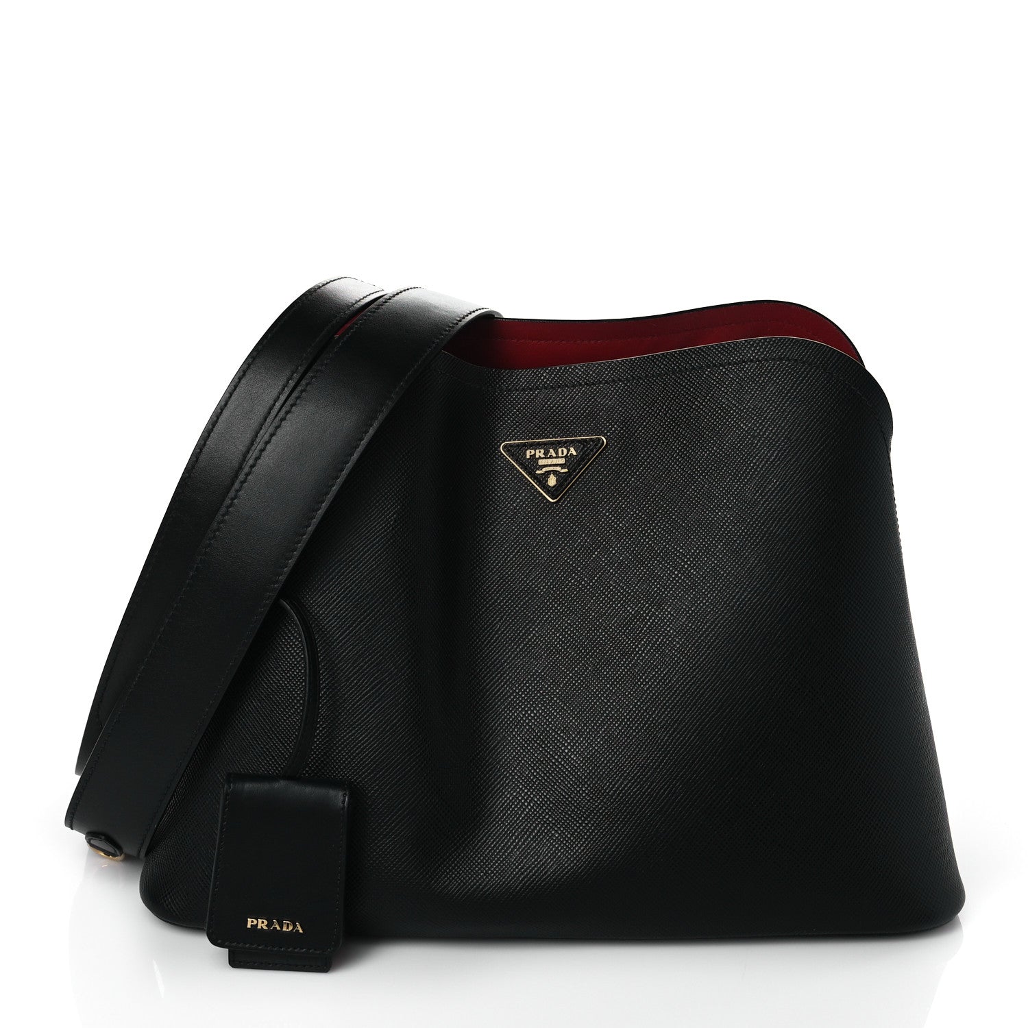 Prada Saffiano Cuir Matinee Tote Black Cherry 2 of 19