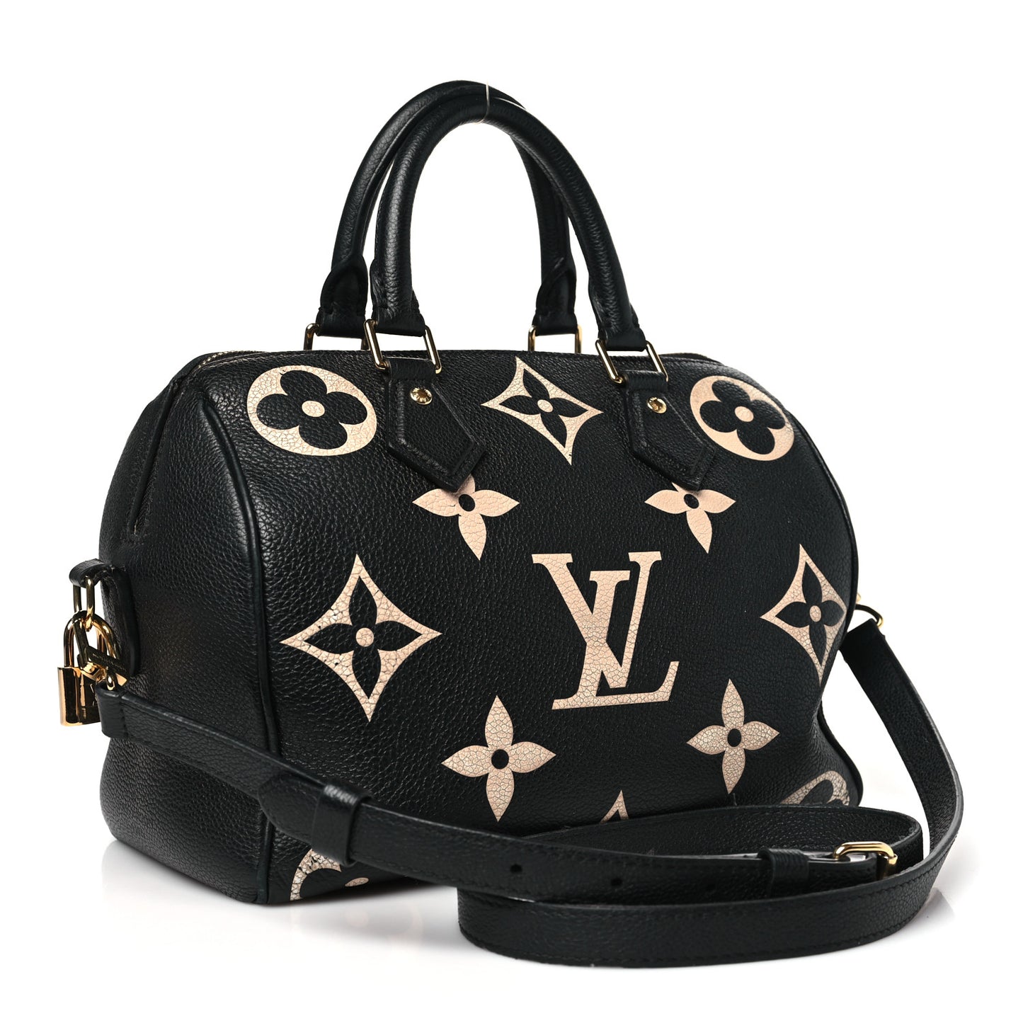 Empreinte Monogram Giant Speedy Bandouliere 25 Black Beige