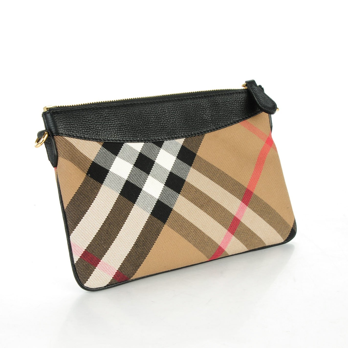 House Check Sequin Peyton Crossbody Clutch Bag Gold Black