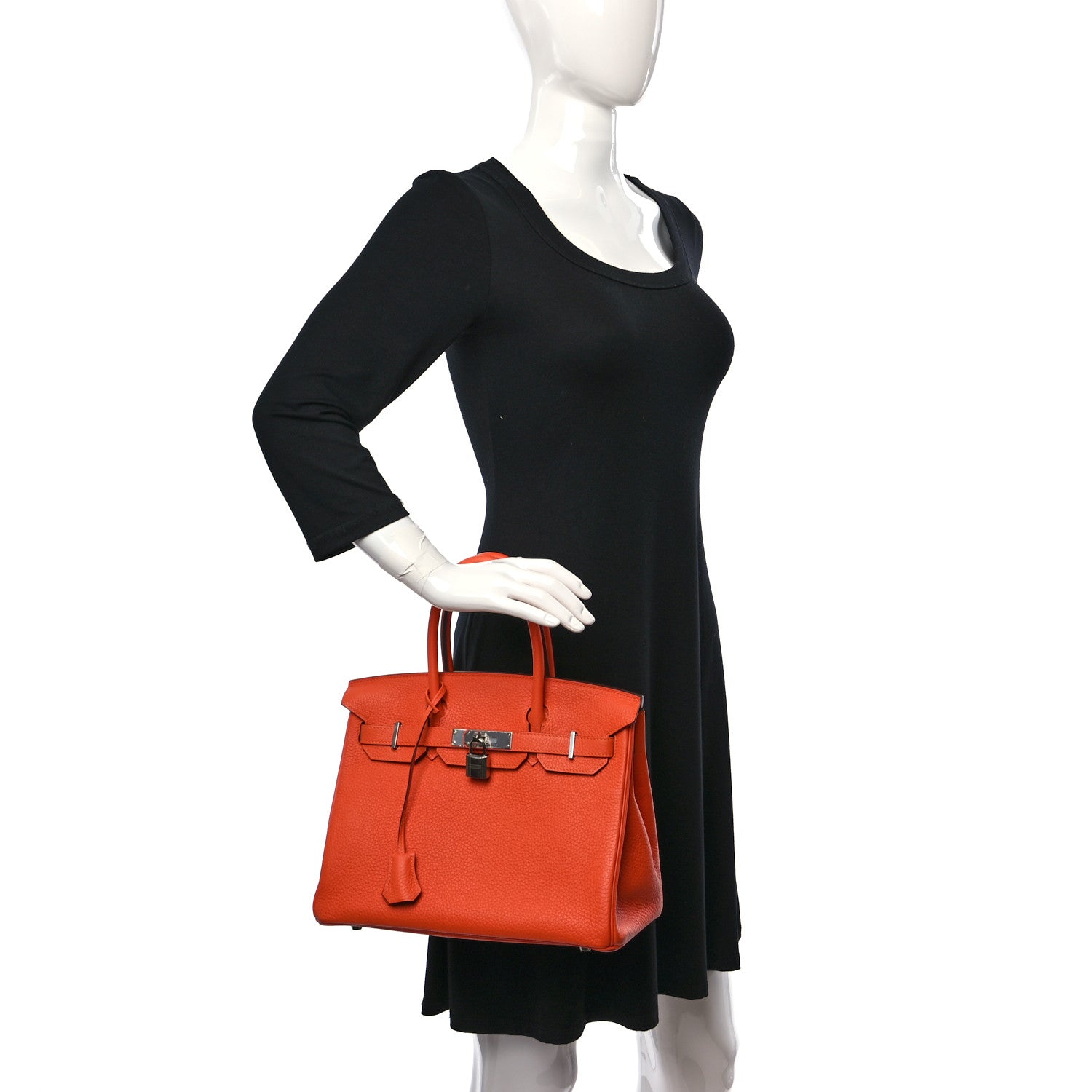 Hermes Taurillon Clemence Birkin 30 Feu 2 of 14