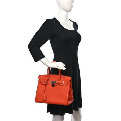 Hermes Taurillon Clemence Birkin 30 Feu 2 of 14