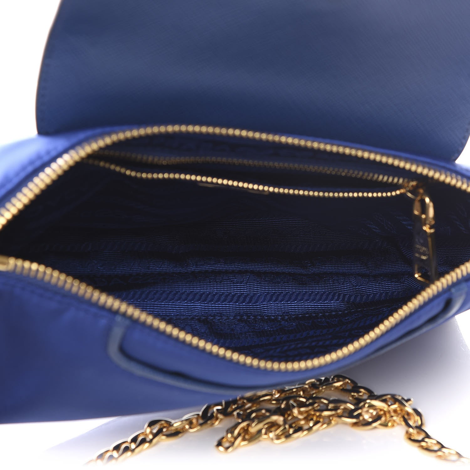 Prada Tessuto Nylon Saffiano Crossbody Bag Bluette 4 of 9