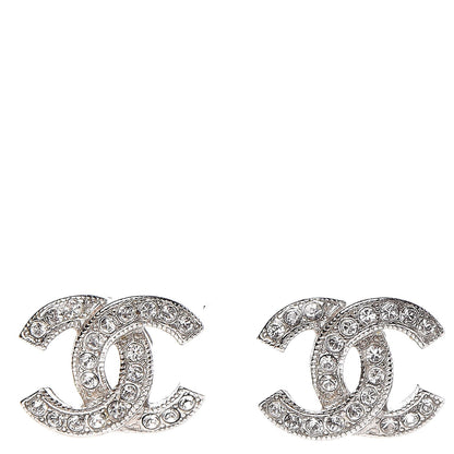 Chanel Crystal CC Earrings Silver 1 of 4