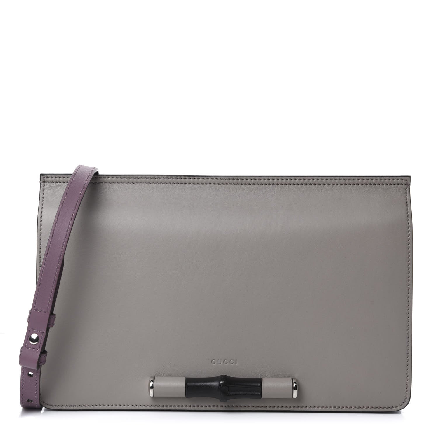 Gucci Calfskin Lady Bamboo Shoulder Bag Grey 1 of 10