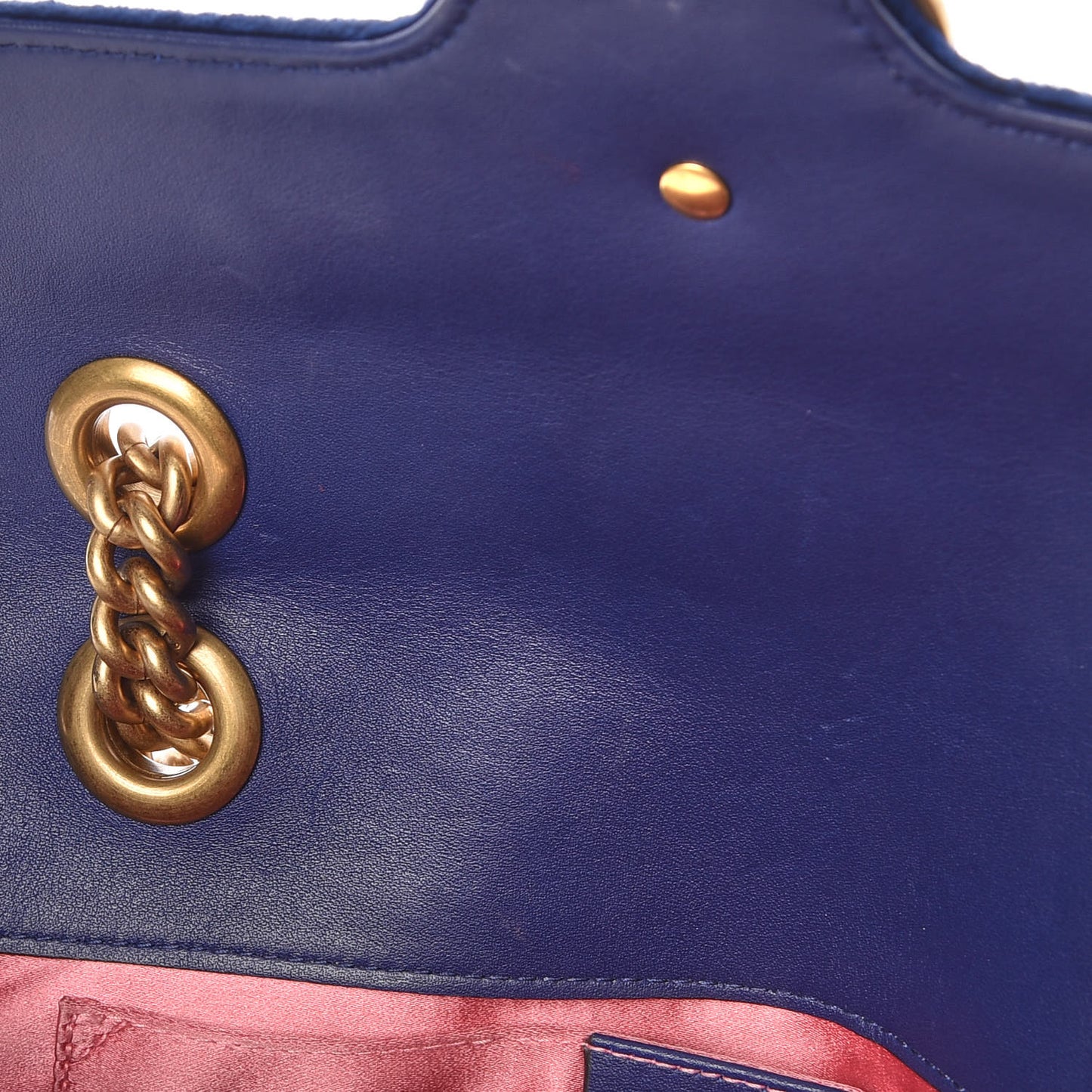 Velvet Matelasse Mini GG Marmont Shoulder Bag Cobalt Blue