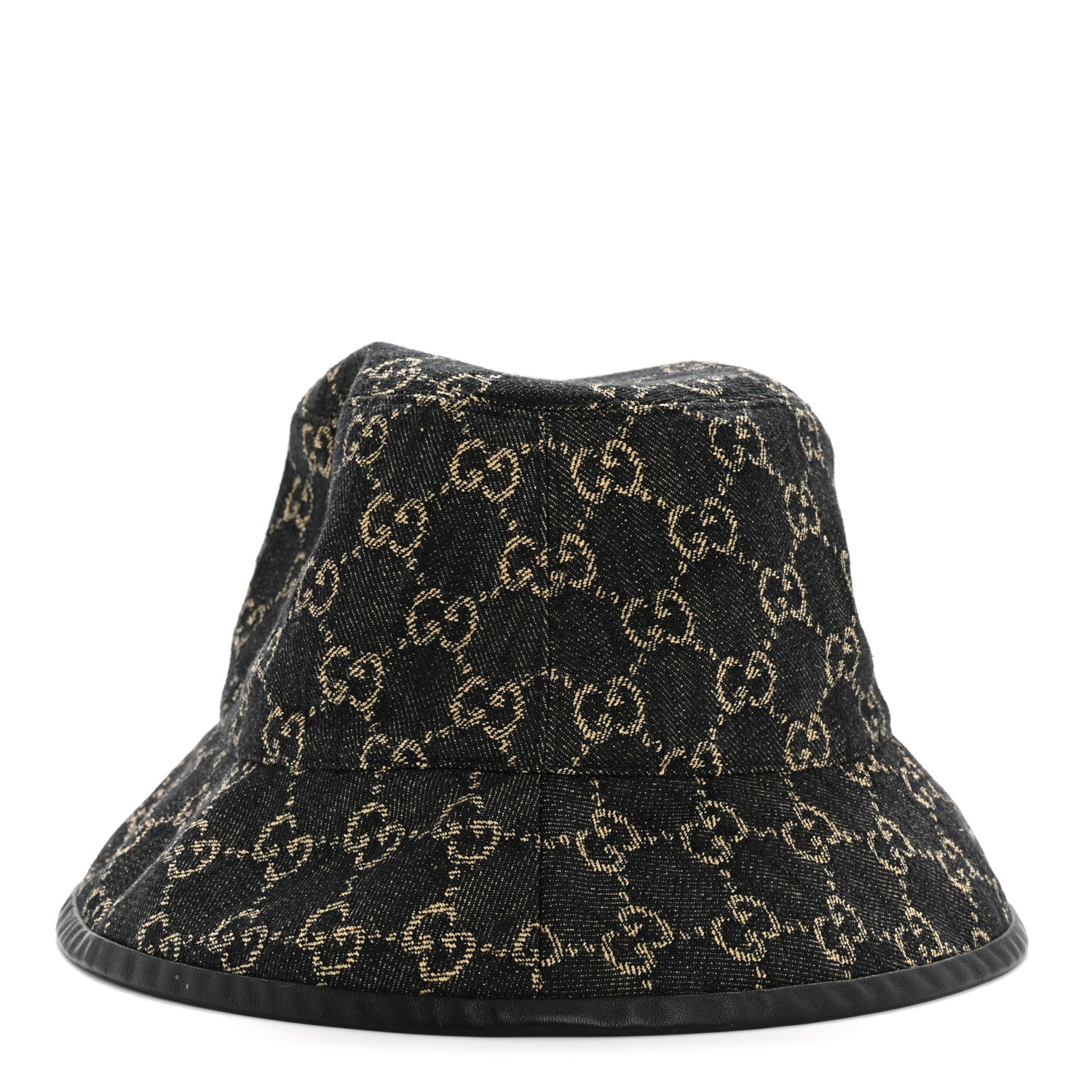 Gucci Jacquard Denim GG Monogram Oscar Bucket Hat L Black Ivory 6 of 20