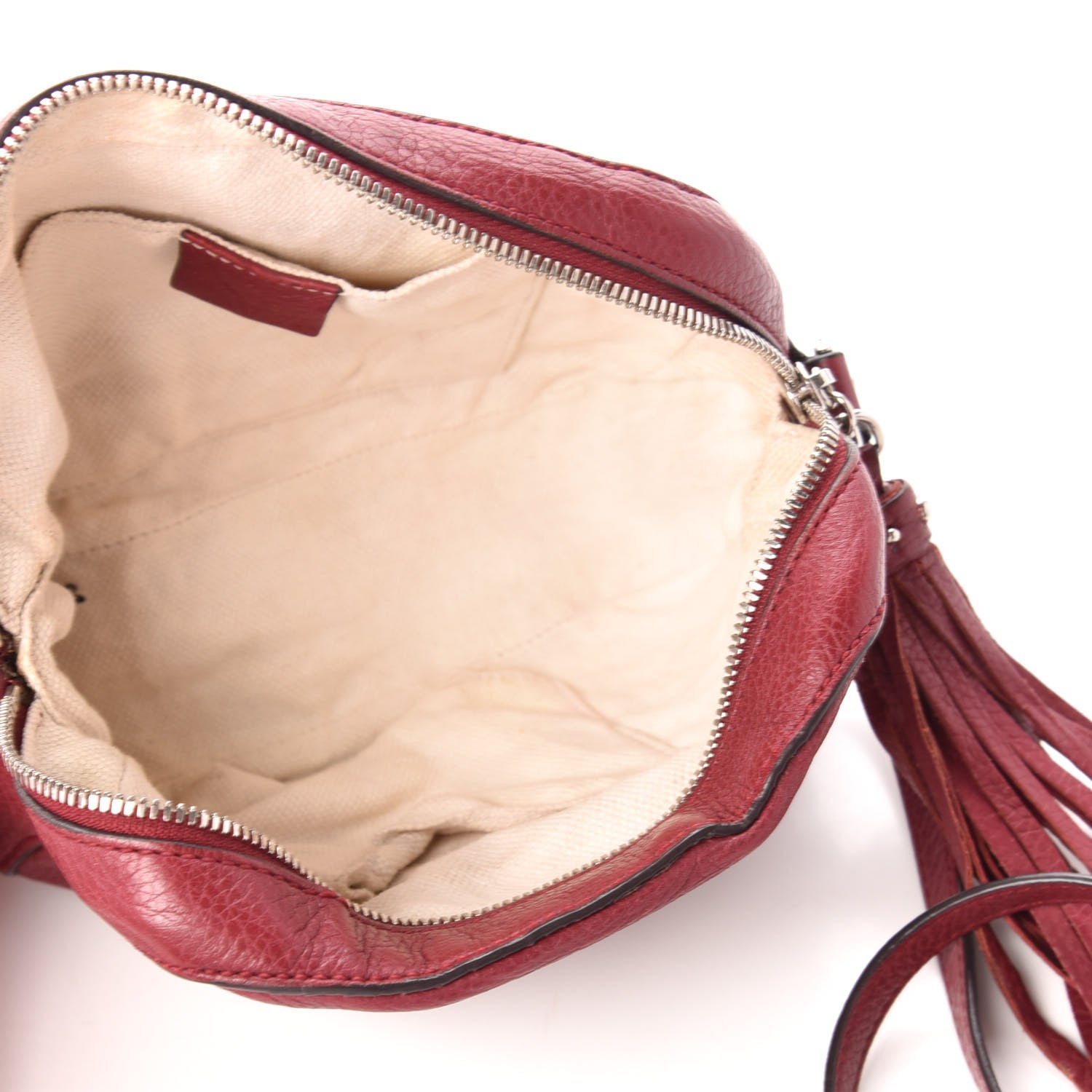Gucci Pebbled Calfskin Studded Small Soho Disco Bag Soft Burgundy 5 of 8