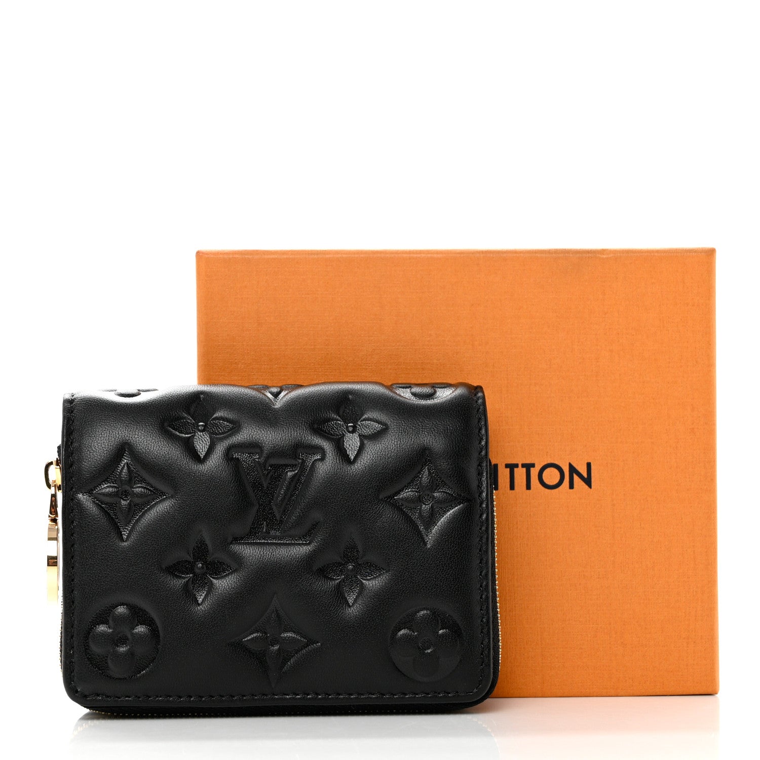 Louis Vuitton Lambskin Embossed Monogram Lou Coussin Wallet Black 7 of 7