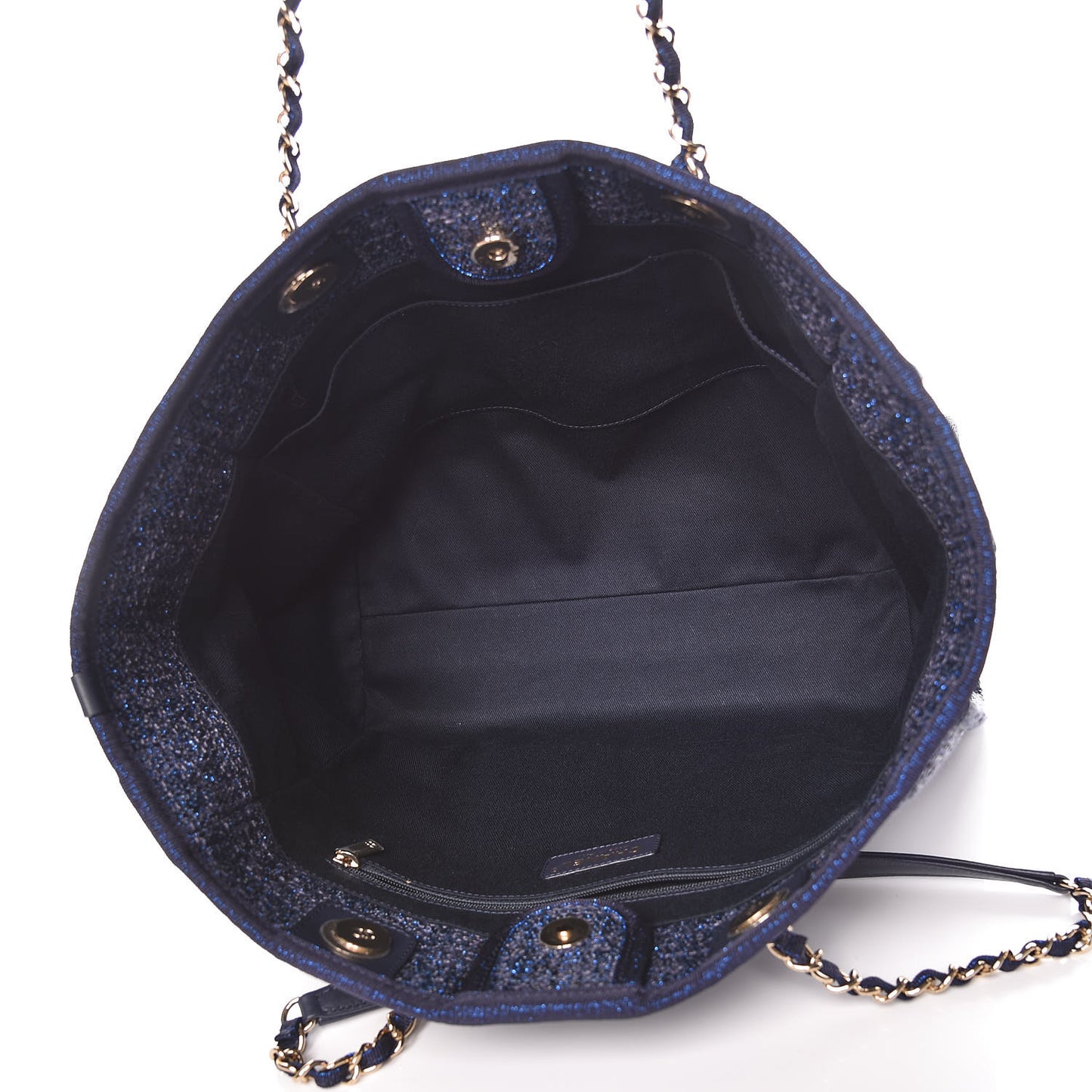 Lurex Boucle Small Deauville Tote Blue