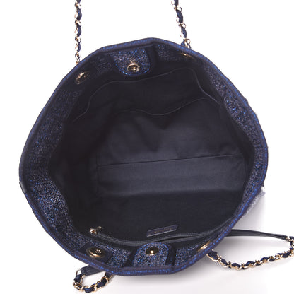 Chanel Lurex Boucle Small Deauville Tote Blue 7 of 10
