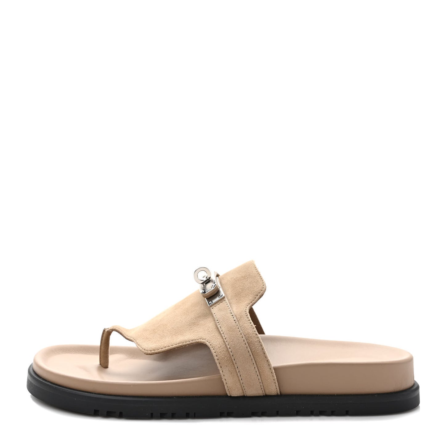 Suede Goatskin Womens Empire Sandals 38 Beige Argile