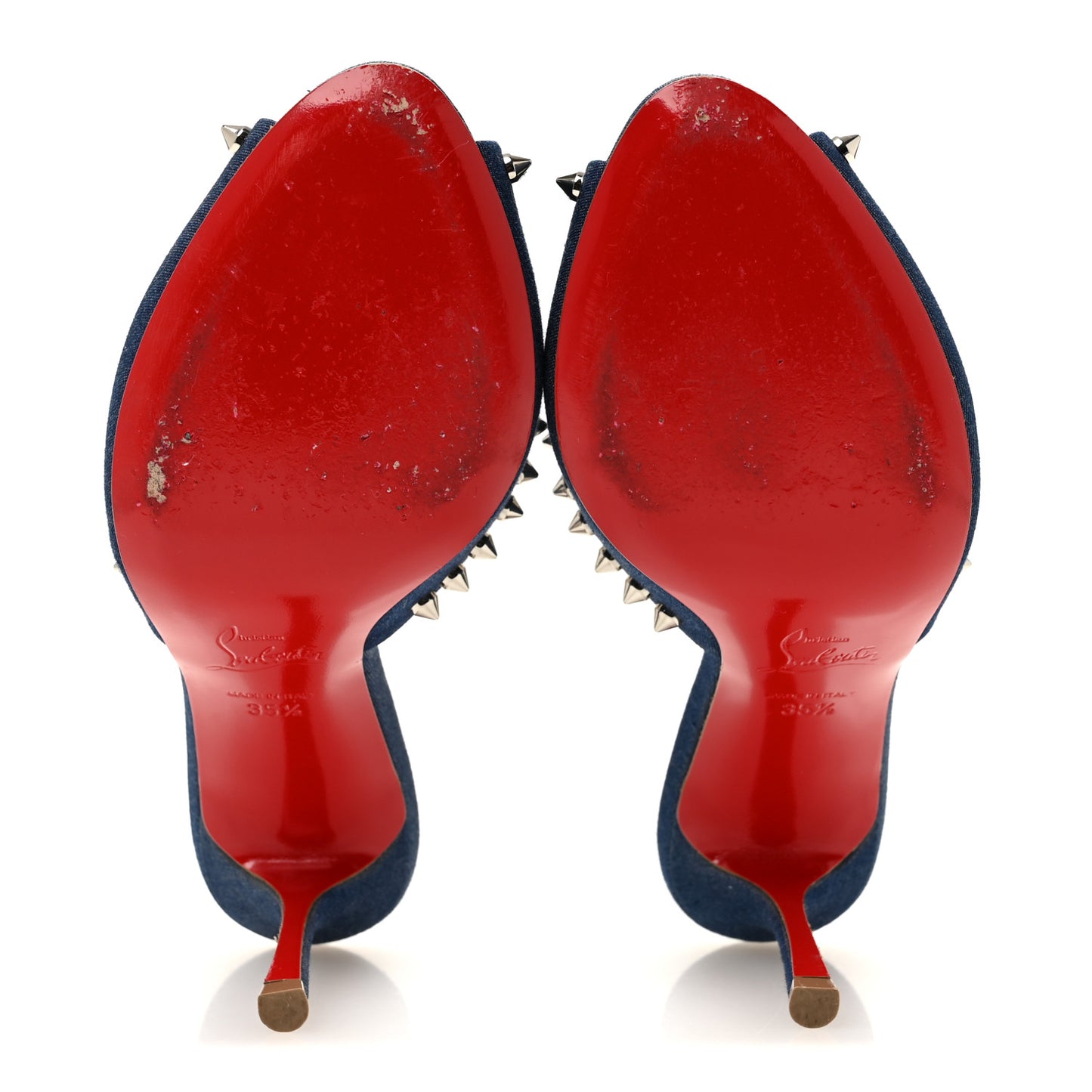 Denim Spikes Me Dolly 85mm Sandals 35.5 Blue