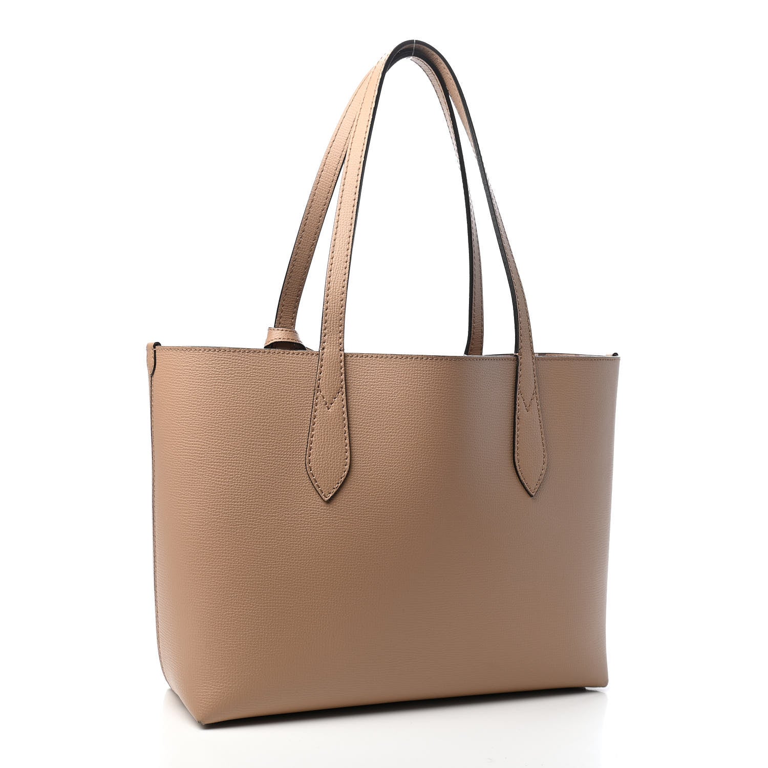 Burberry Grainy Calfskin Haymarket Check Small Reversible Tote Mid Camel 3 of 8