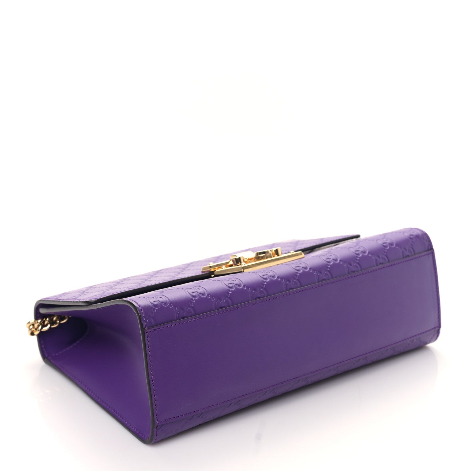 Gucci Guccissima Medium Padlock Shoulder Bag Purple 4 of 9