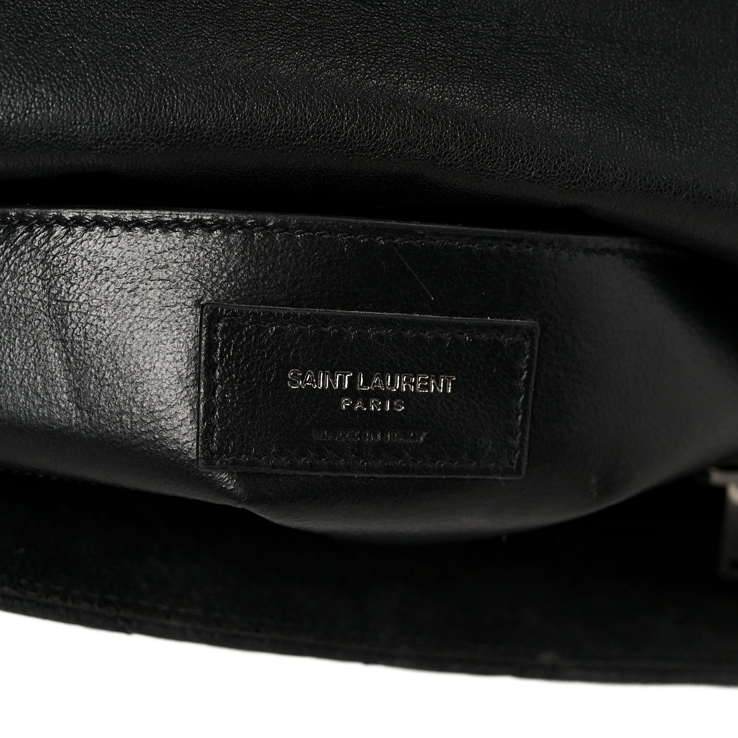 Sheepskin Matelasse Chevron Monogram Large College Satchel Black
