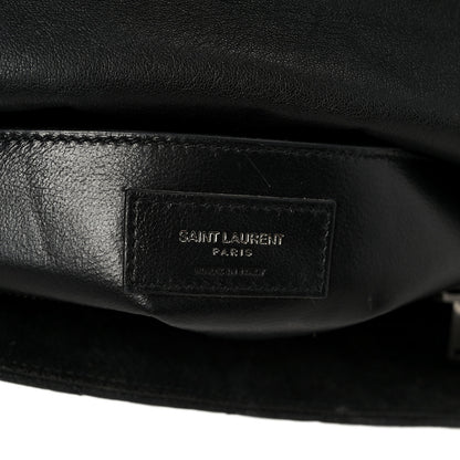 Saint Laurent Sheepskin Matelasse Chevron Monogram Large College Satchel Black 7 of 11