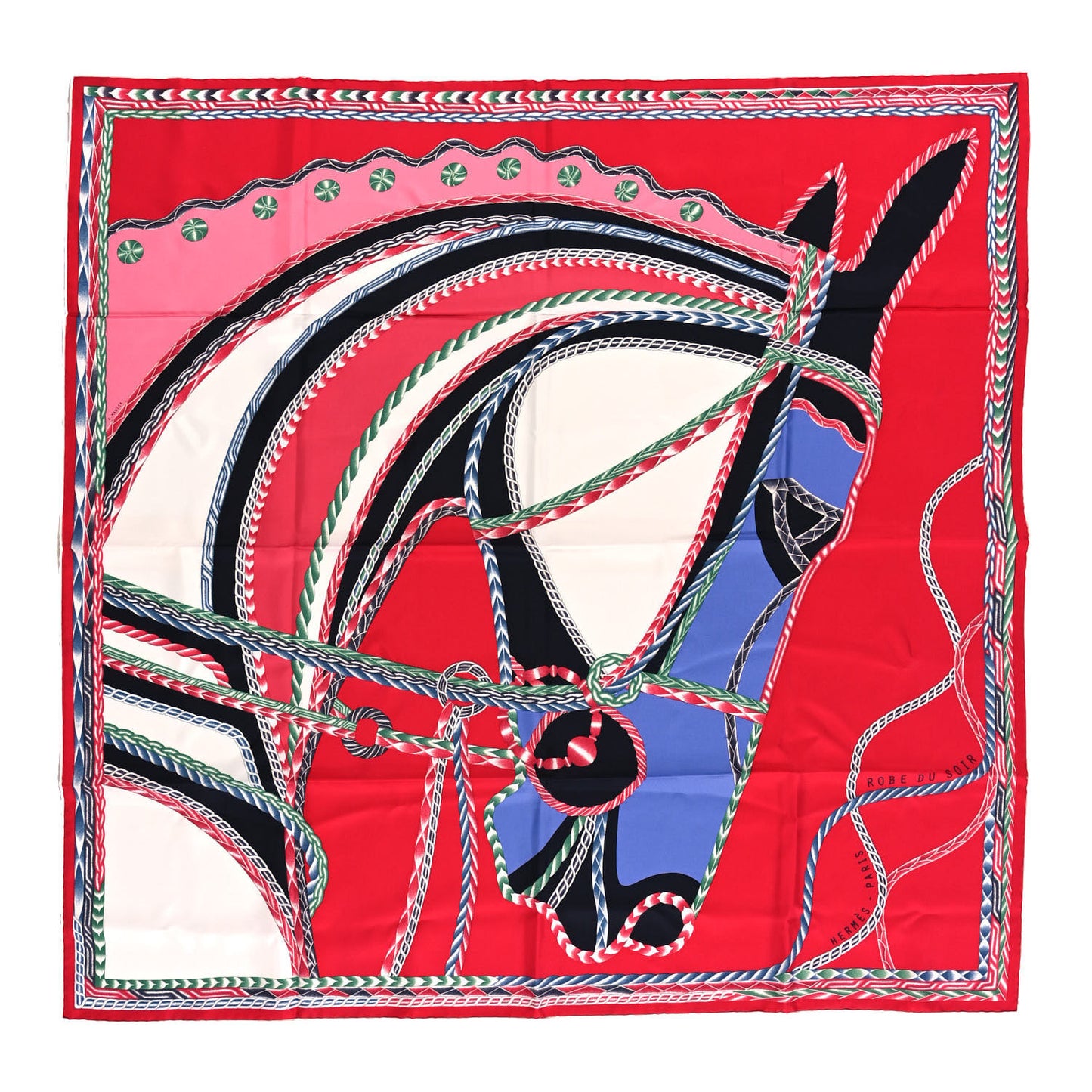 Silk Robe Du Soir Scarf 90 Rouge White Lavande