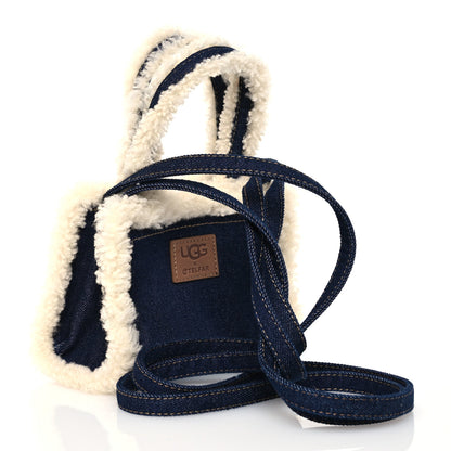 Telfar X UGG Denim Shearling Small Shopping Bag Raw Denim 3 of 12