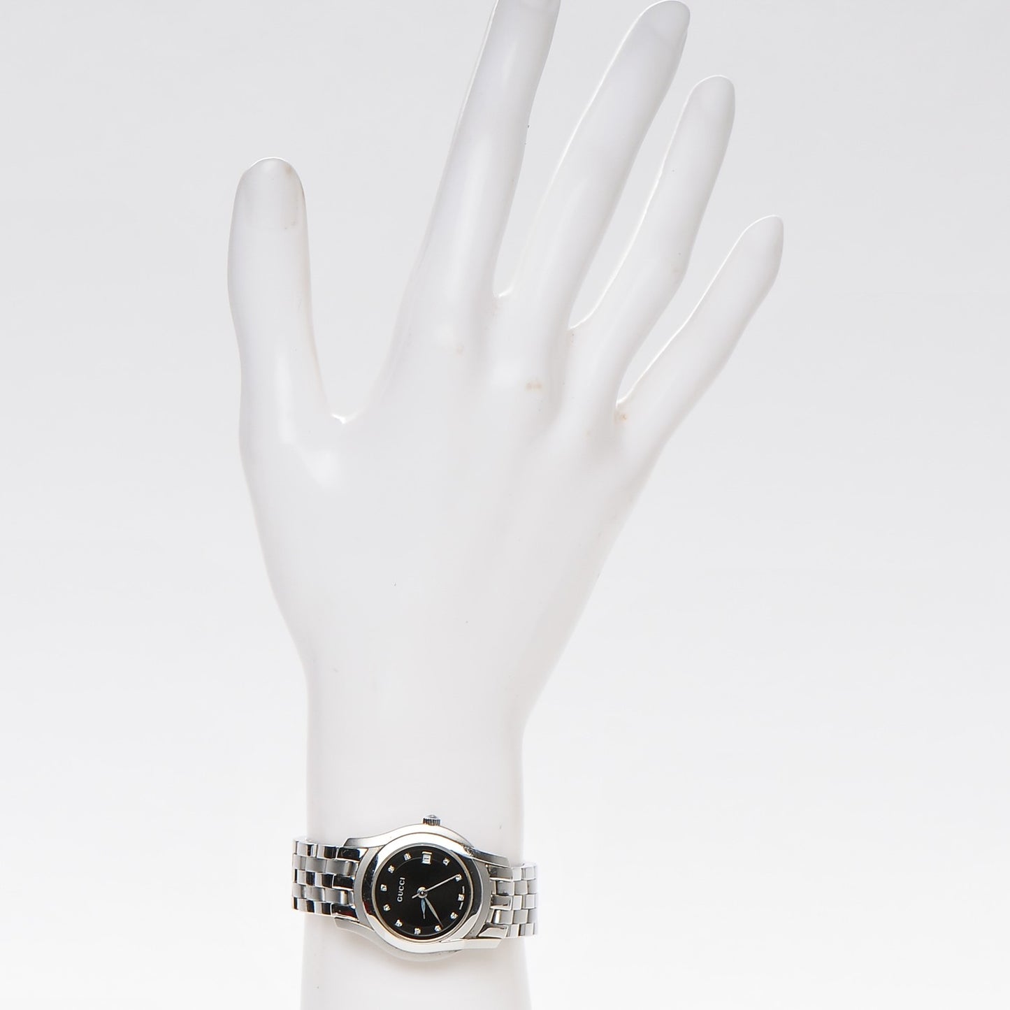 Stainless Steel Diamond 27mm 5500L Quartz Watch Black