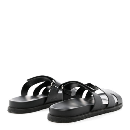 Hermes Calfskin Mens Chypre Sandals 44 Black 4 of 11