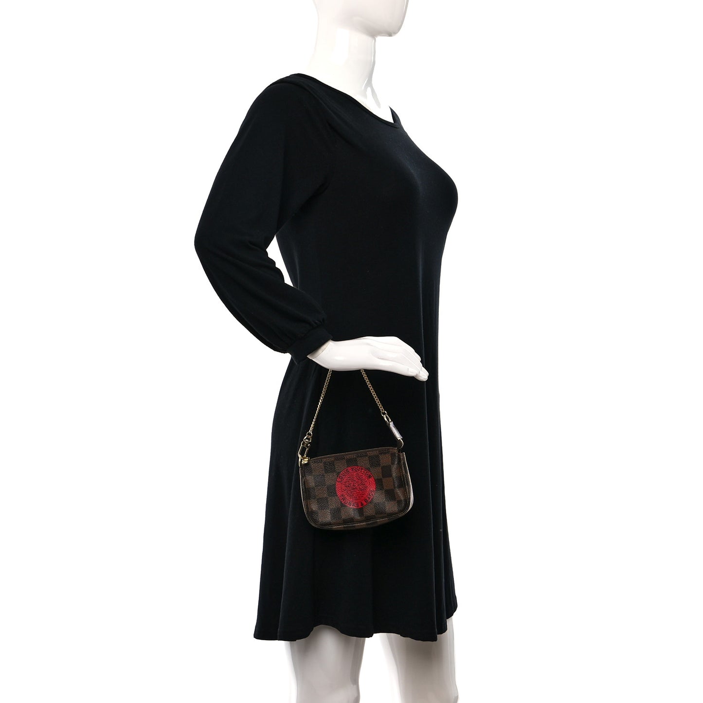 Damier Ebene Complice Trunks and Bags Mini Pochette Accessories Red
