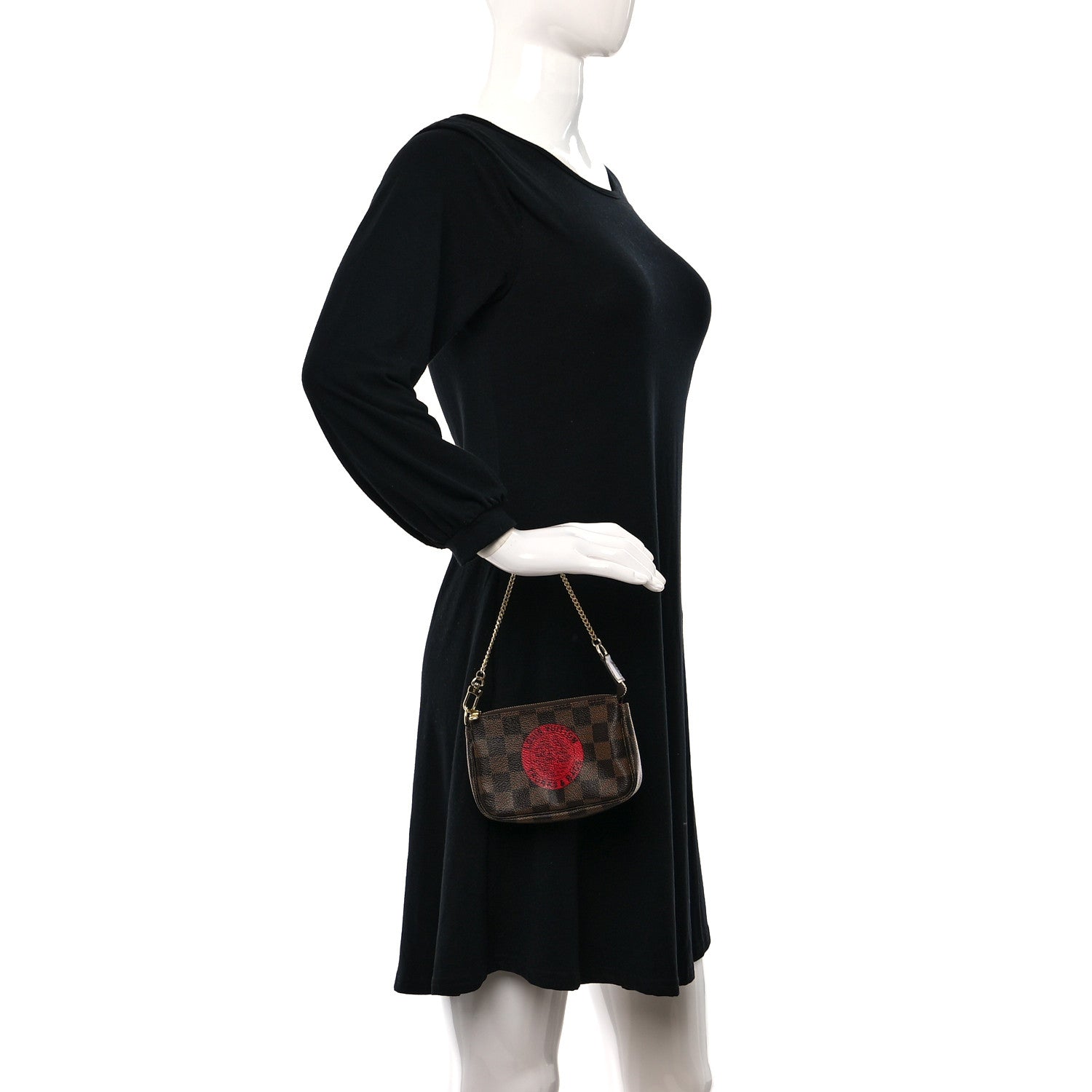 Louis Vuitton Damier Ebene Complice Trunks and Bags Mini Pochette Accessories Red 2 of 6