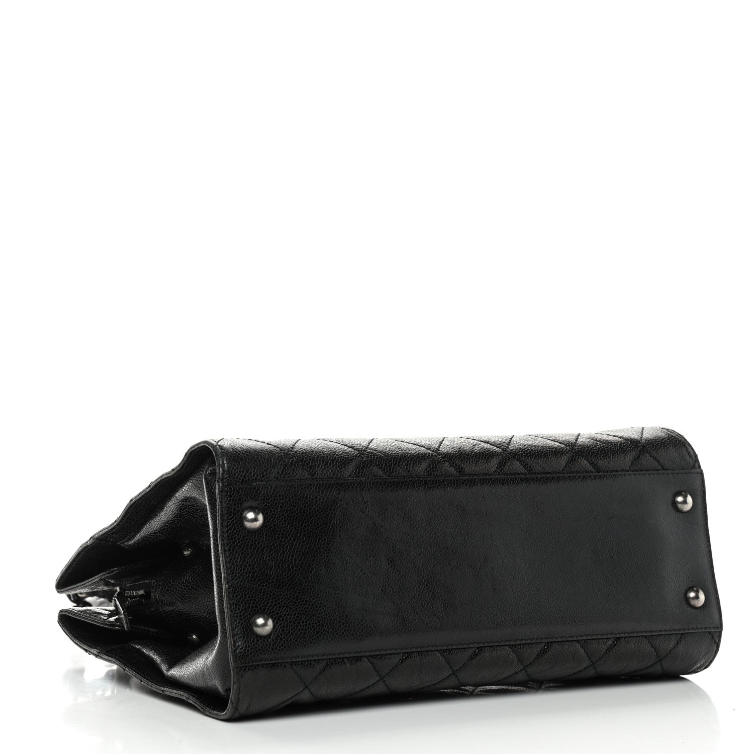 Chanel Crumpled Grained Calfskin Quilted CC Crave Tote Black 3 of 9