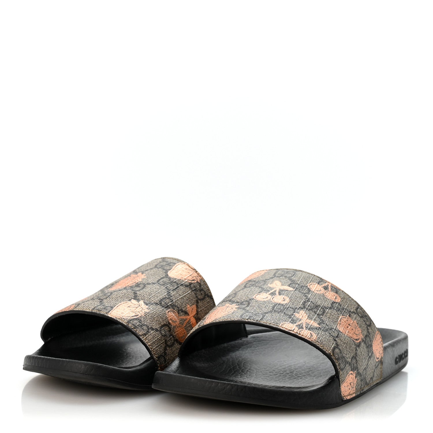 Gucci GG Supreme Monogram Berry Womens Slide Sandals 40 Beige Light Copper 4 of 9