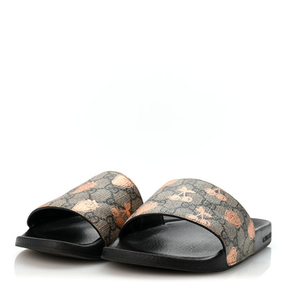 Gucci GG Supreme Monogram Berry Womens Slide Sandals 40 Beige Light Copper 4 of 9